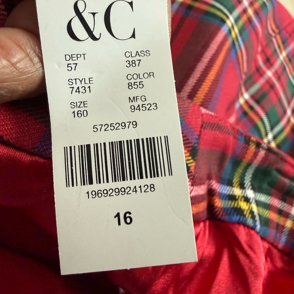 New York & Company Vibrant Red Plaid Midi Skirt - Picture 6 of 6